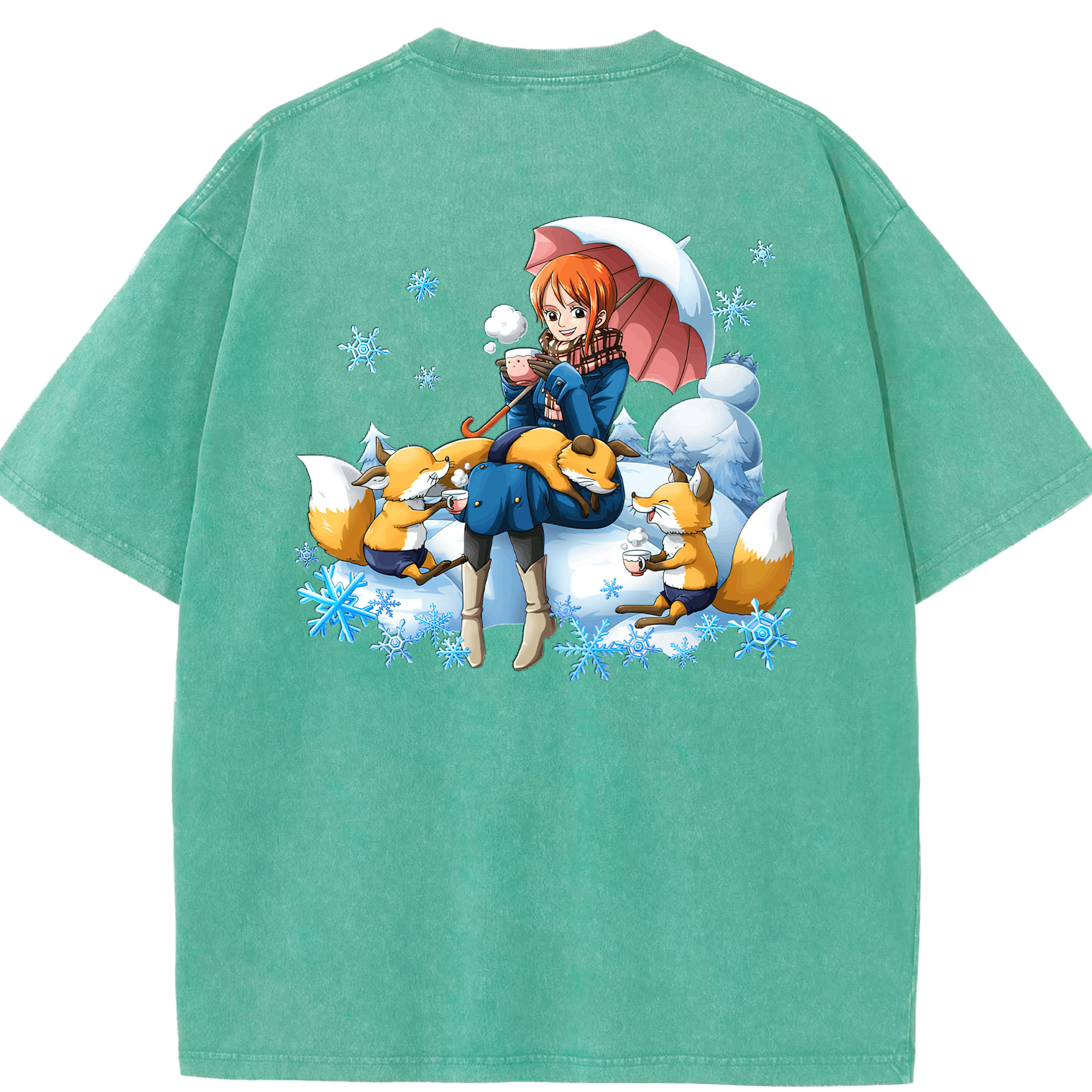 ワンピース ナミ ONE PIECE Nami 綿100% ヴィンテージ風 半袖Tシャツ（背面プリント）